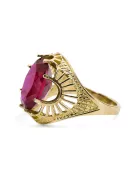 14K Yellow gold Ruby Ring Vintage Jewlery vrc003y